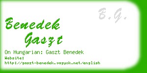 benedek gaszt business card